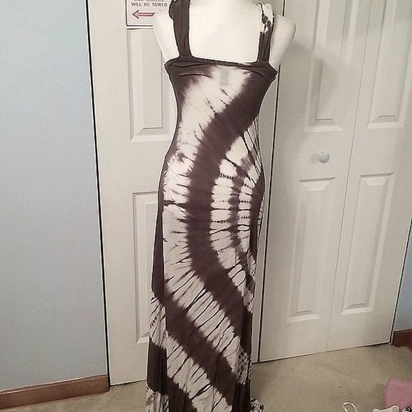 INC INTERNATIONAL CONCEPTS Maxi Tie- dye Silver Studded Burst Dress SZ Xsmall - Picture 7 of 9